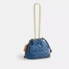 Borsa Faye Mini con coulisse in denim Signature