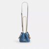 Borsa Faye Mini con coulisse in denim Signature