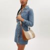 Borsa Hobo Teri in Signature Canvas a righe