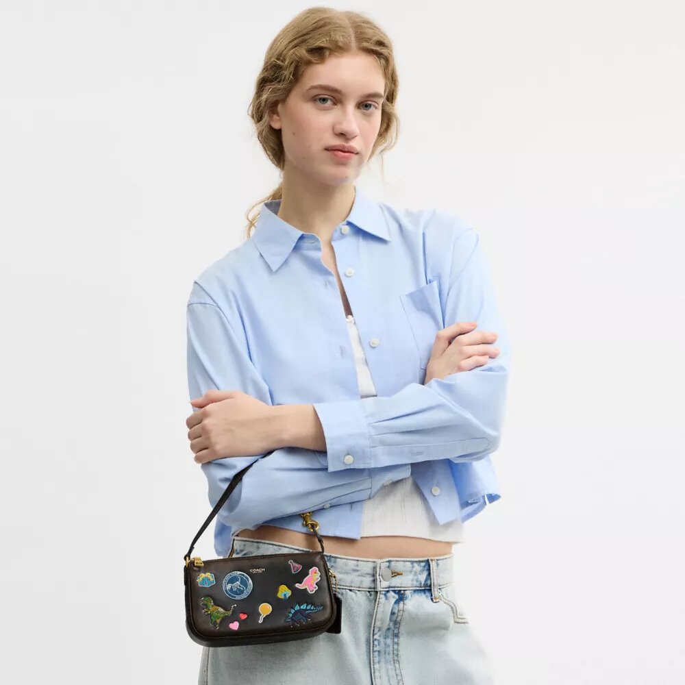 Borsa Plaza Rexy per il 10° compleanno, 18 in pelle "Loved" con stampa adesivi