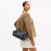 Borsa Pocket Juliet 30 in denim di cotone rigenerativo con trapuntatura