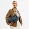 Borsa Pocket Juliet 30 in denim di cotone rigenerativo con trapuntatura