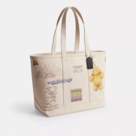 Borsa shopper versatile con stampa a schizzi
