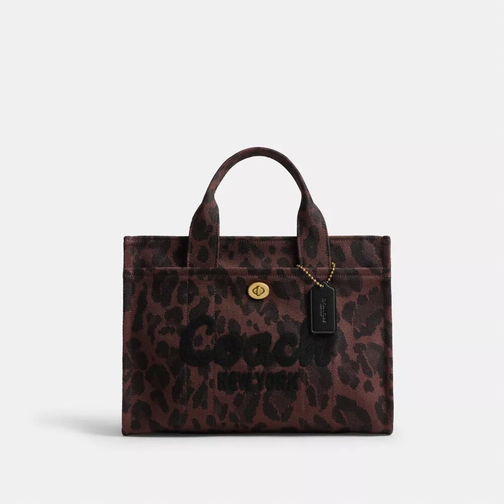 Borsa Tote cargo con stampa leopardata