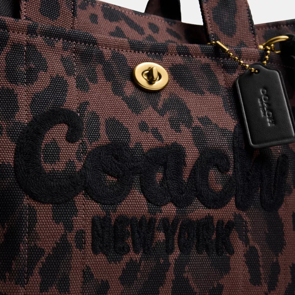 Borsa Tote cargo con stampa leopardata