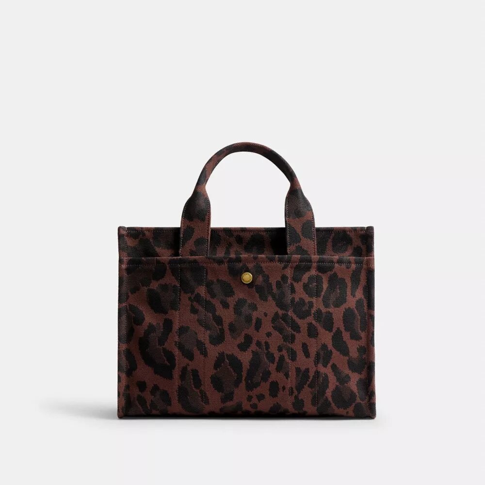 Borsa Tote cargo con stampa leopardata