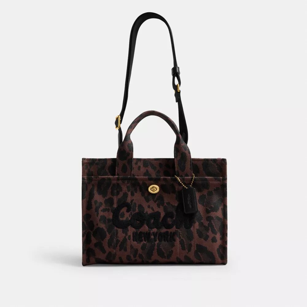 Borsa Tote cargo con stampa leopardata