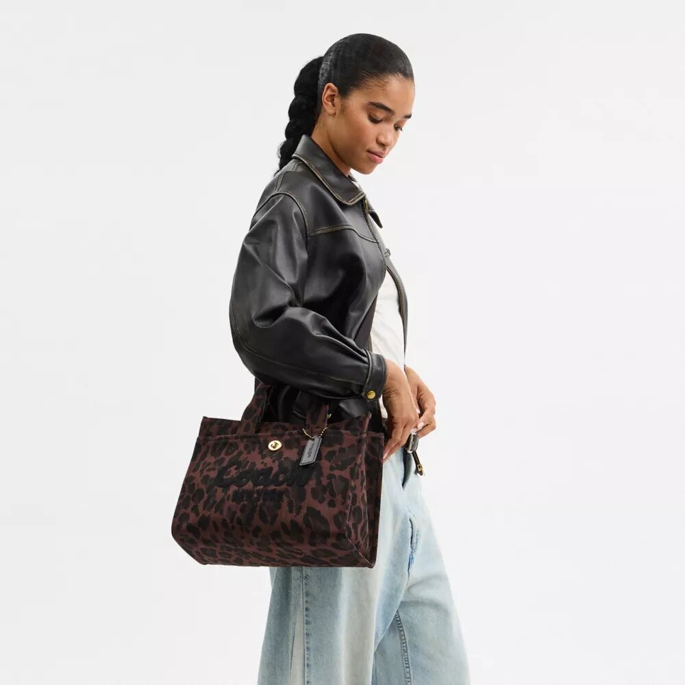 Borsa Tote cargo con stampa leopardata