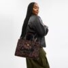 Borsa Tote cargo con stampa leopardata