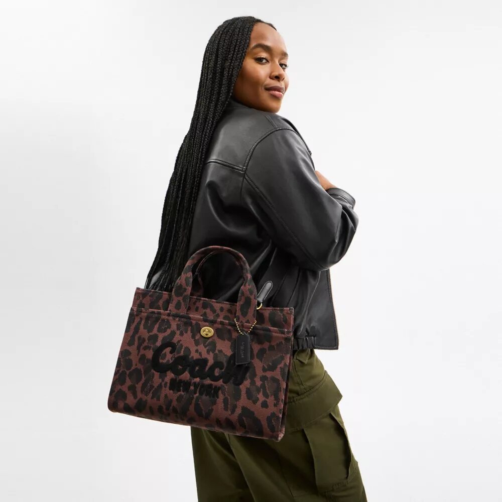 Borsa Tote cargo con stampa leopardata