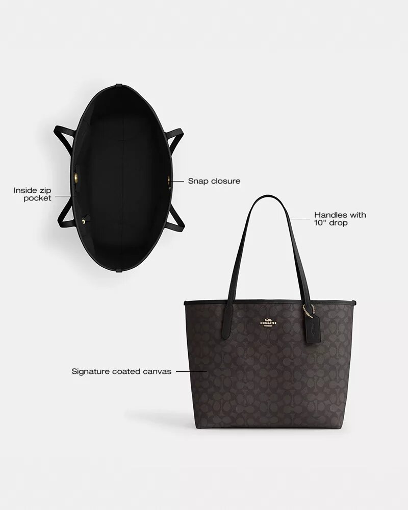 Borsa Tote City in Signature Canvas