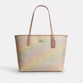 Borsa Tote City in tela Rainbow Signature Canvas