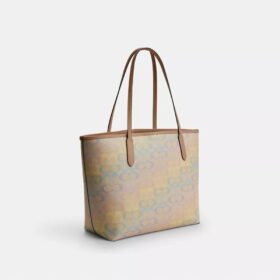 Borsa Tote City in tela Rainbow Signature Canvas