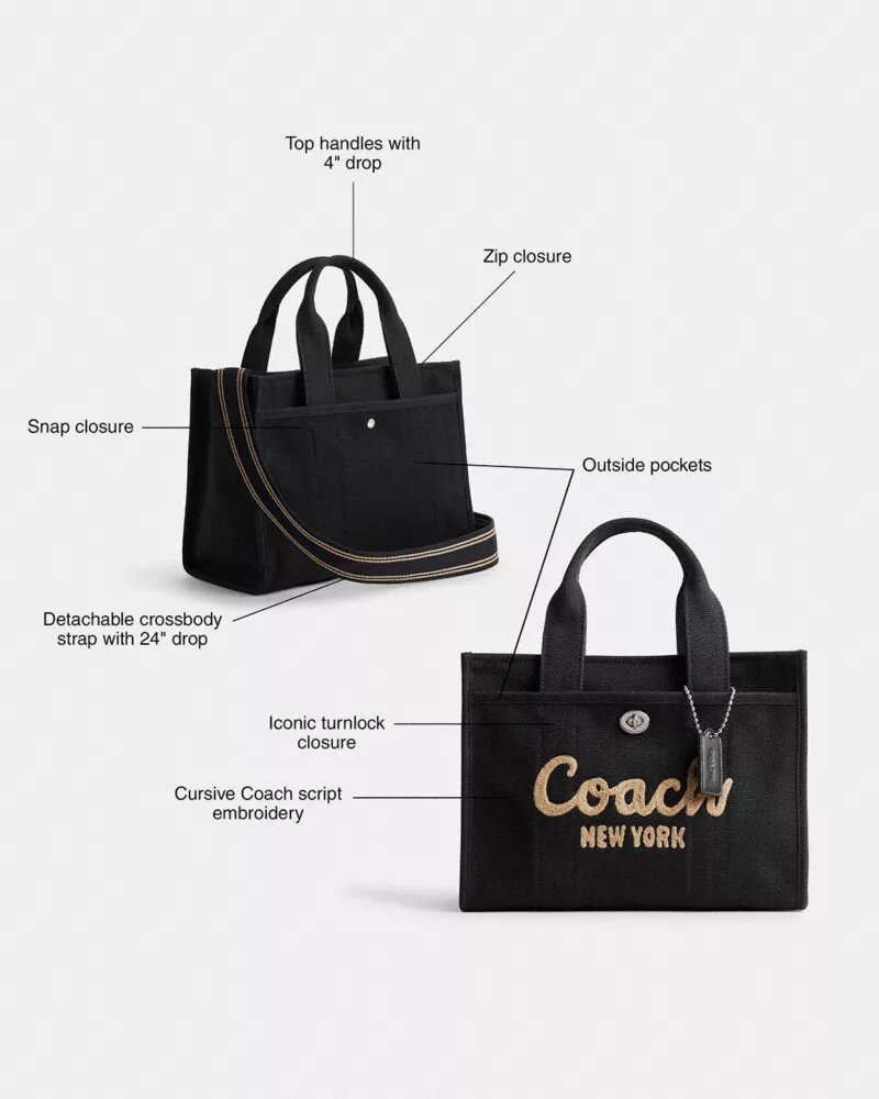 Borsa Tote Disney X Coach Cargo 26 con Topolino in tela di cotone rigenerativo