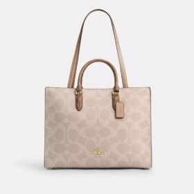 Borsa Tote Maggie in Signature Canvas a blocchi