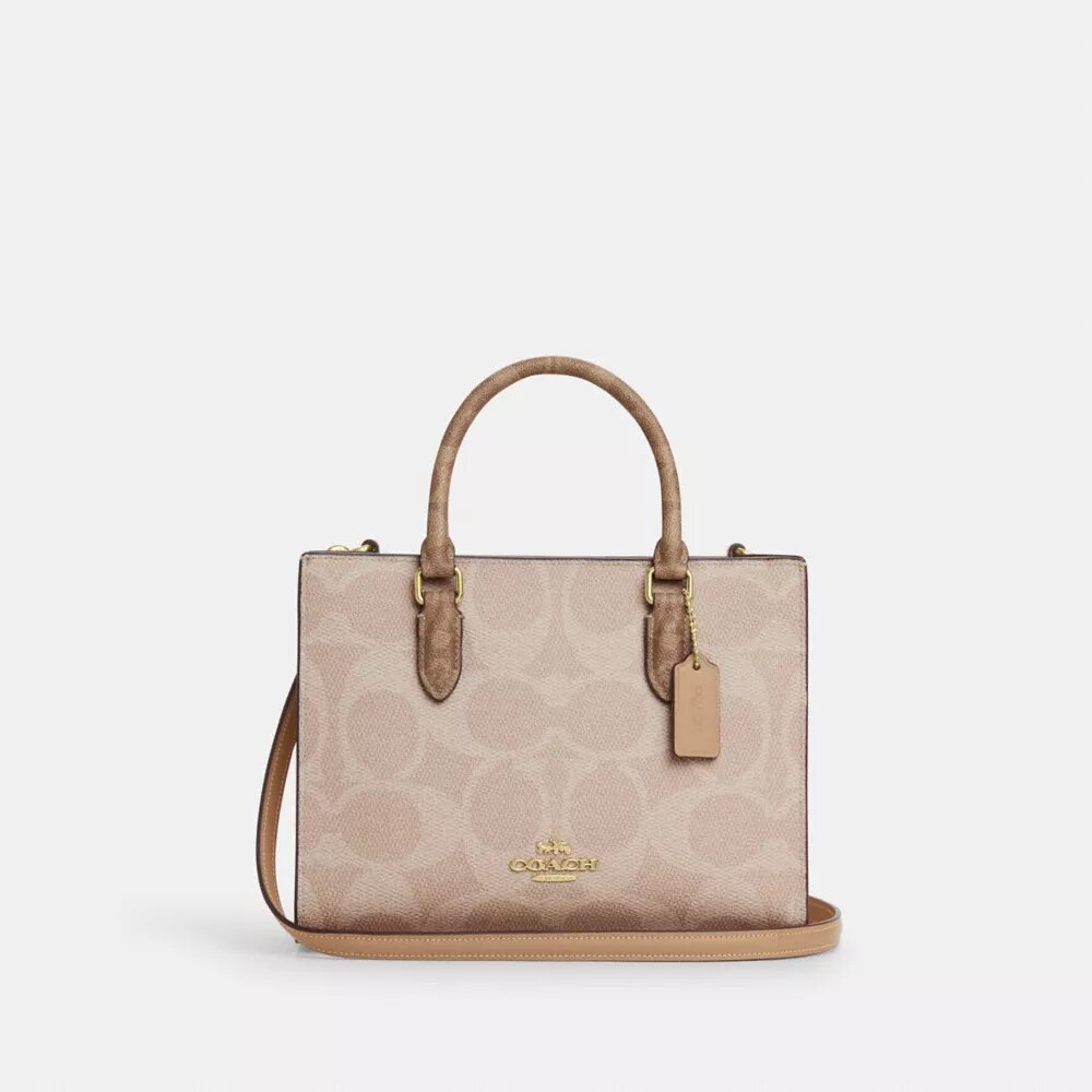 Borsa Tote piccola Maggie in Signature Canvas a blocchi