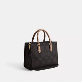 Borsa Tote piccola Maggie in Signature Canvas a blocchi