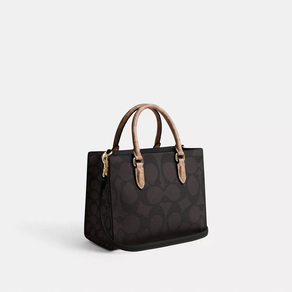 Borsa Tote piccola Maggie in Signature Canvas a blocchi