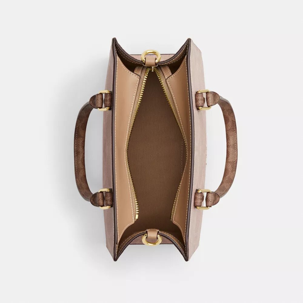 Borsa Tote piccola Maggie in Signature Canvas a blocchi