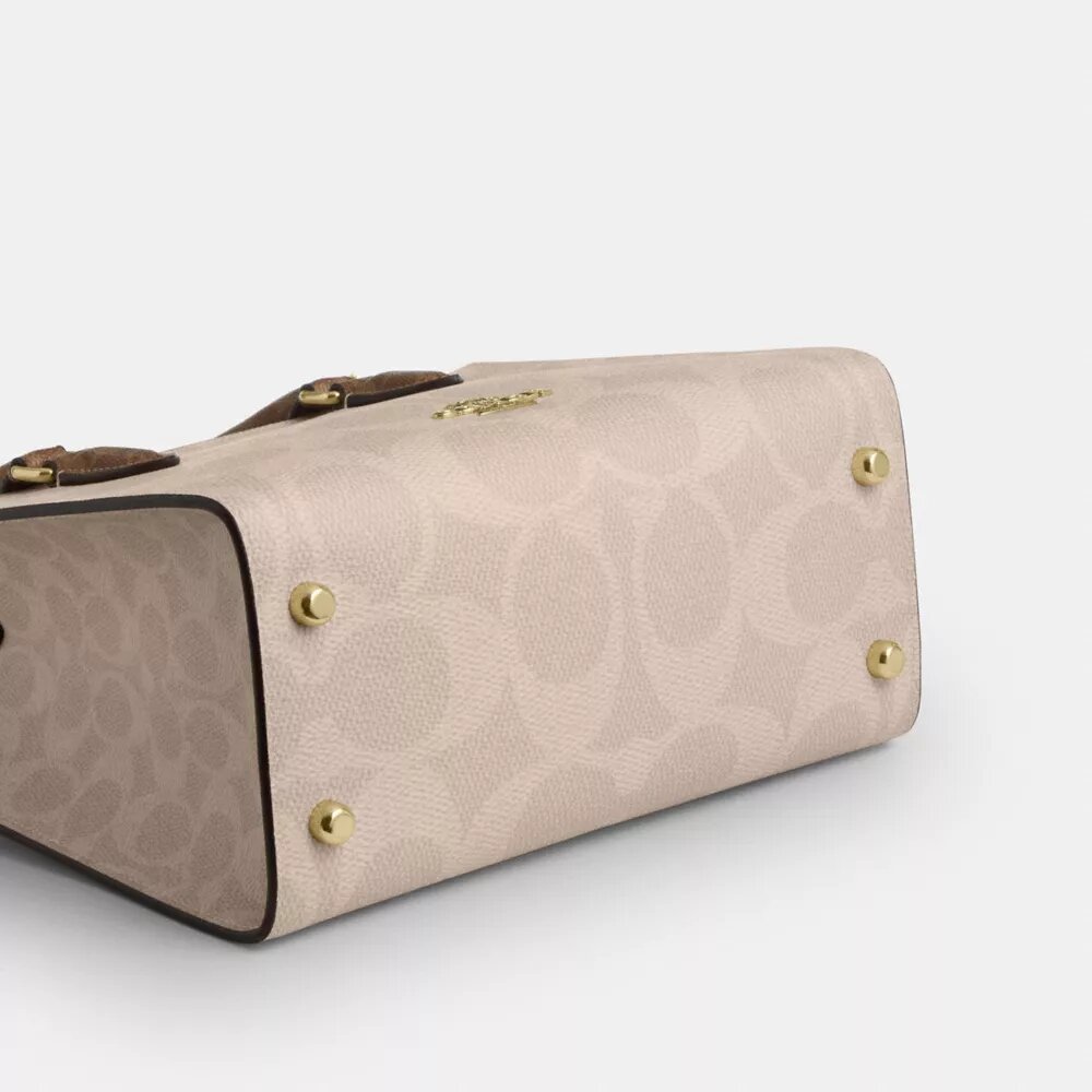 Borsa Tote piccola Maggie in Signature Canvas a blocchi