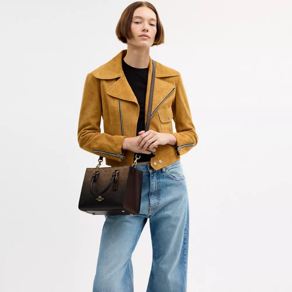 Borsa Tote piccola Maggie in Signature Canvas sfumato