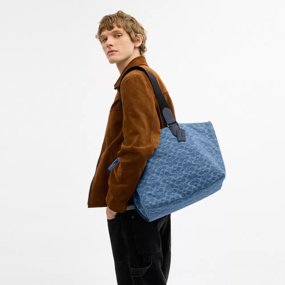 Borsa Tote Small Tour in denim esclusivo