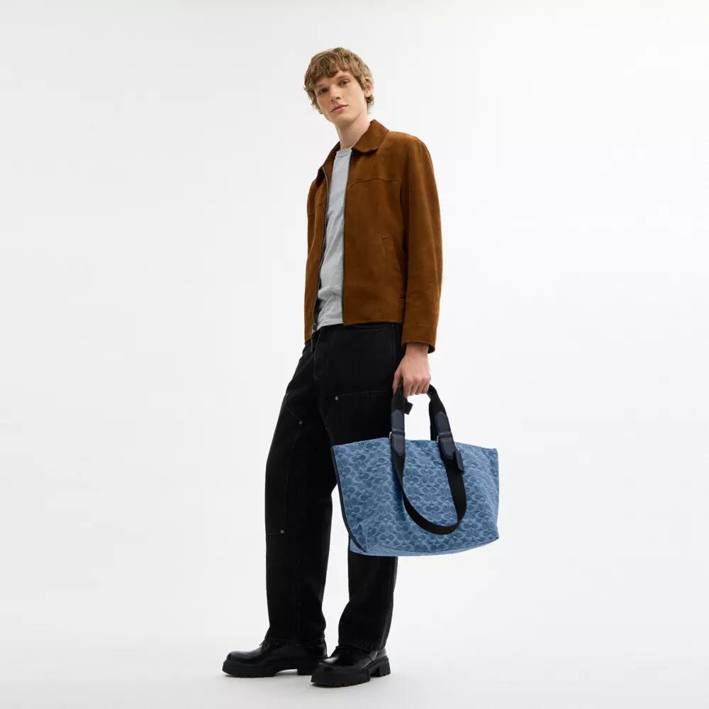 Borsa Tote Small Tour in denim esclusivo