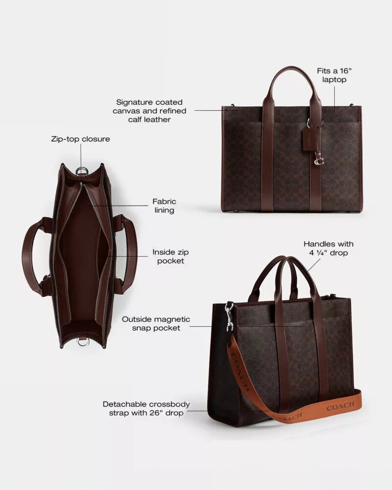 Borsa Wesley in Signature Canvas