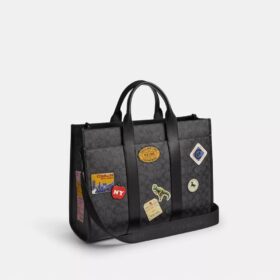 Borsa Wesley in Signature Canvas con toppe