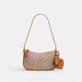 Borse Swinger 20 con catena in jacquard Crystal Signature