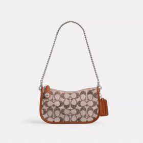 Borse Swinger 20 con catena in jacquard Crystal Signature