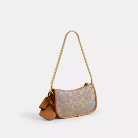 Borse Swinger 20 con catena in jacquard Crystal Signature