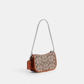 Borse Swinger 20 con catena in jacquard Crystal Signature