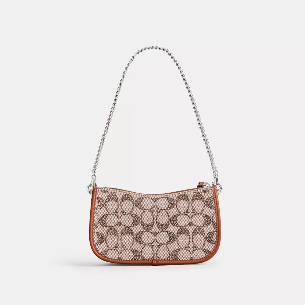 Borse Swinger 20 con catena in jacquard Crystal Signature