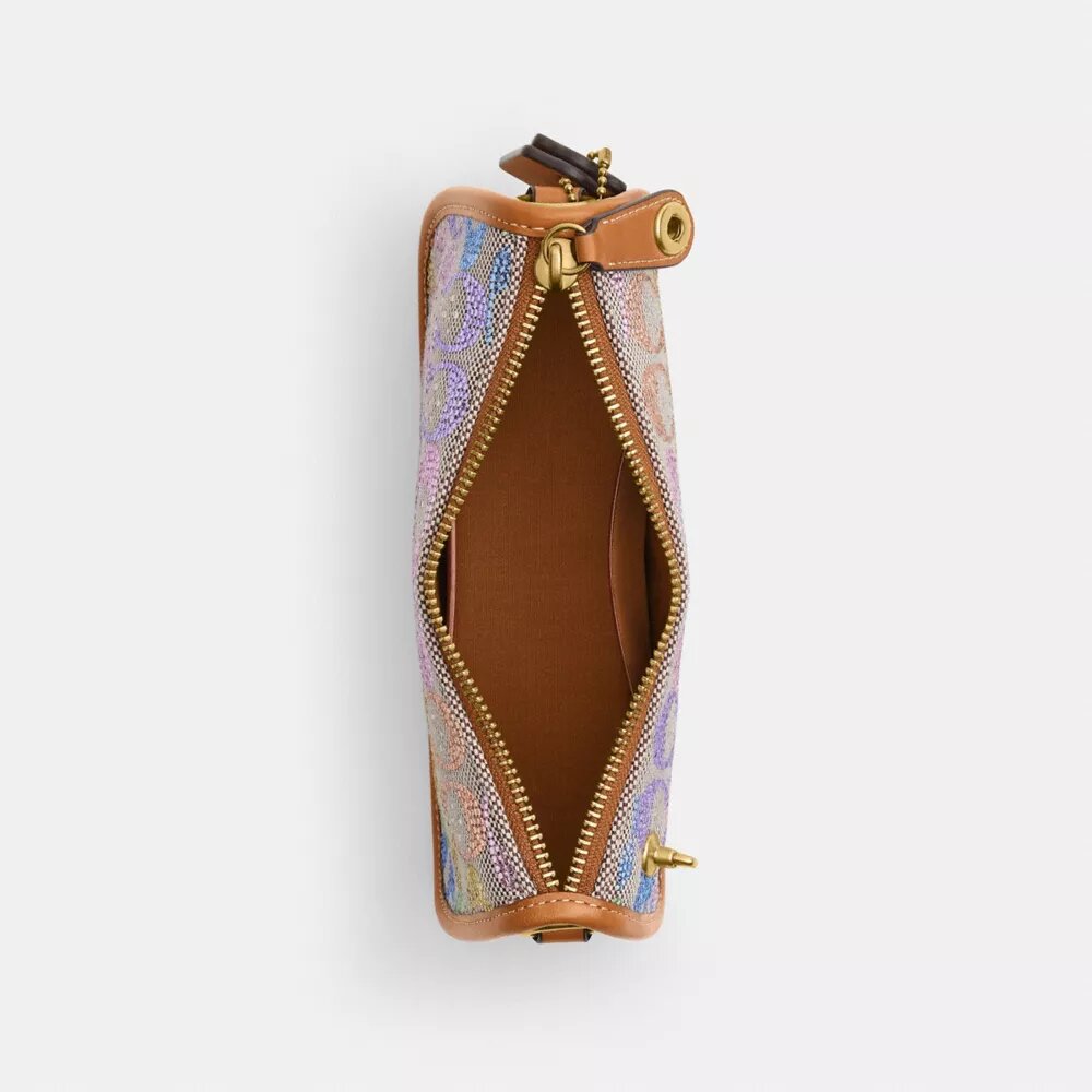 Borse Swinger 20 con catena in jacquard Crystal Signature