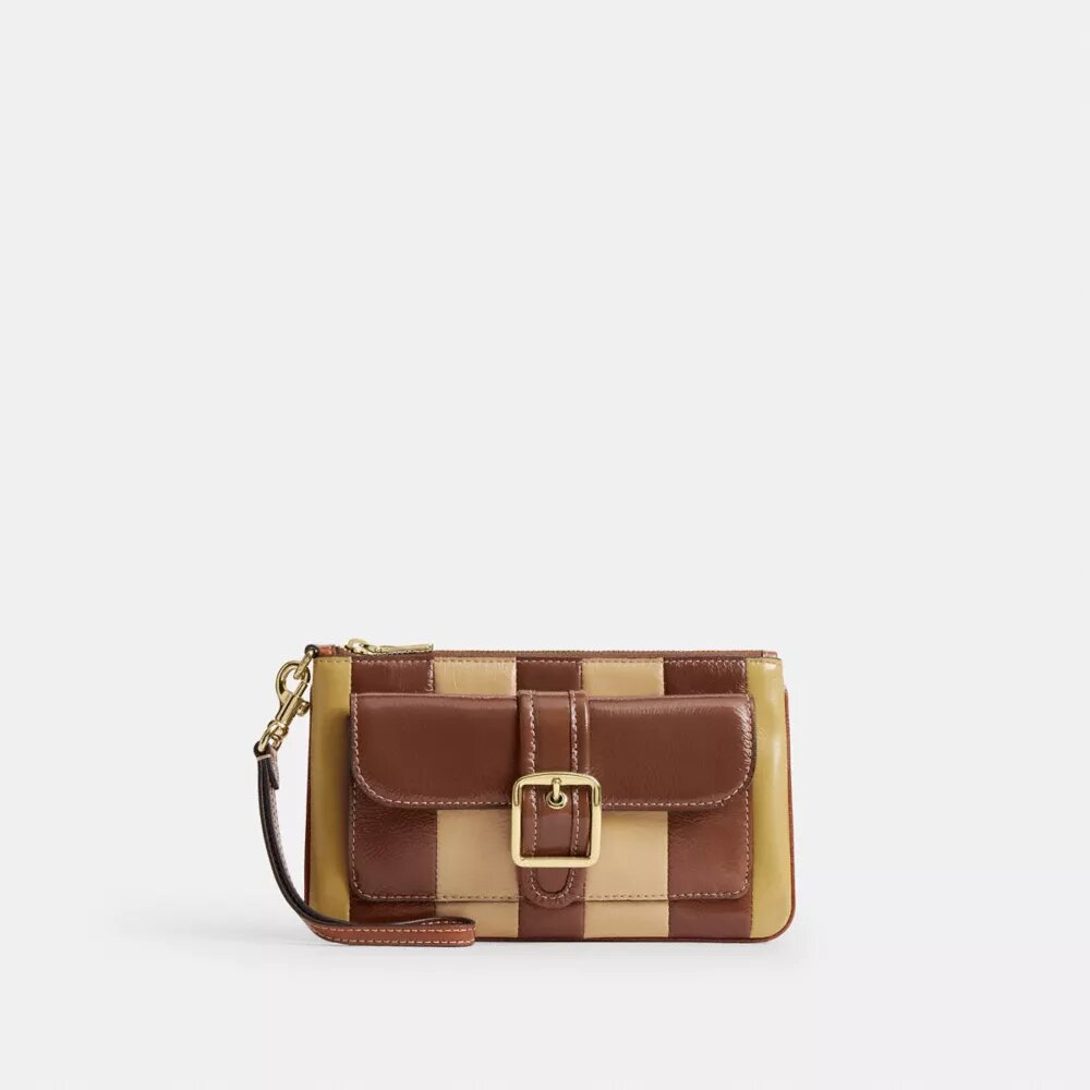 Borsello da polso Ashton con patchwork a strisce