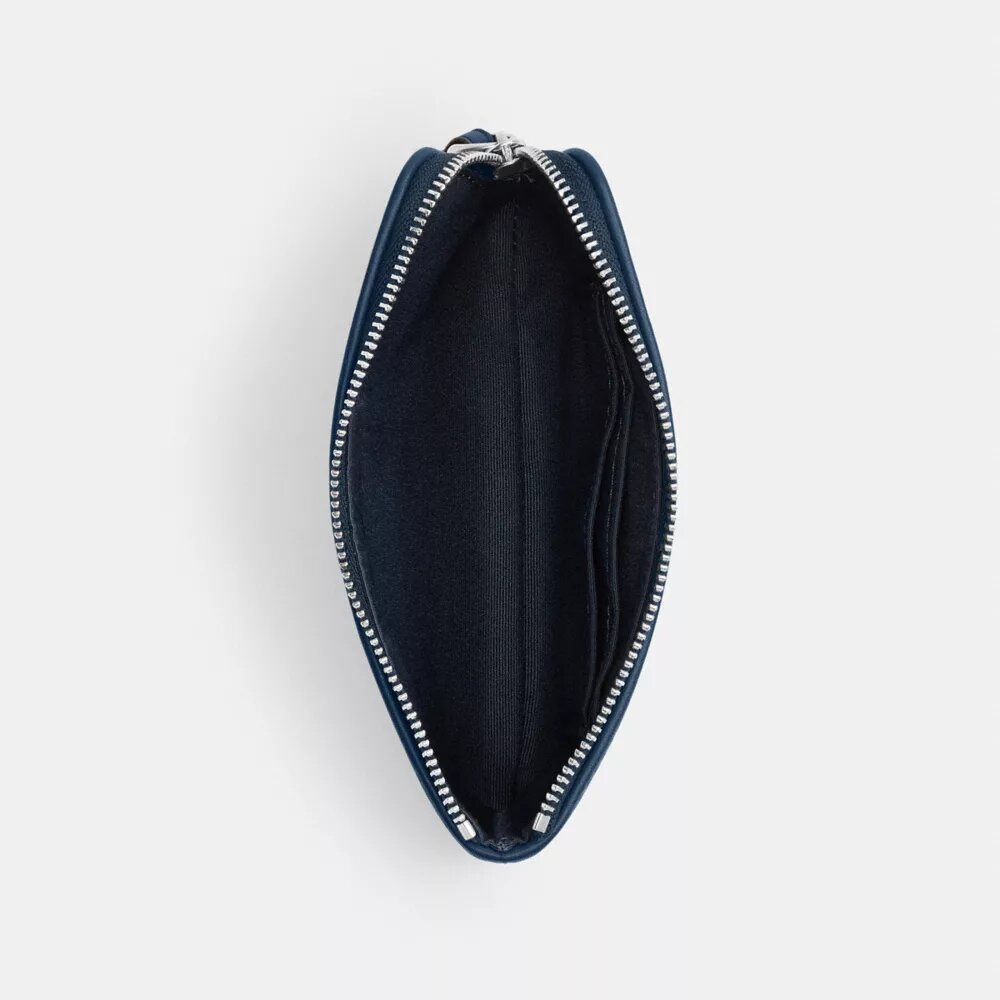 Borsello da polso con cerniera angolare in jacquard Signature