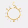 Bracciale con ciondoli a forma di perla e cuore