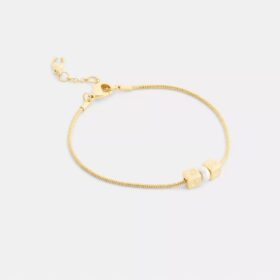 Bracciale con perla cubica a rondella