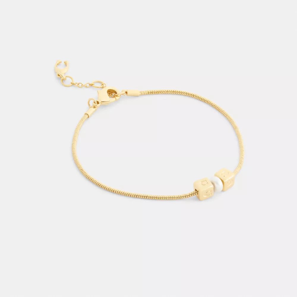 Bracciale con perla cubica a rondella