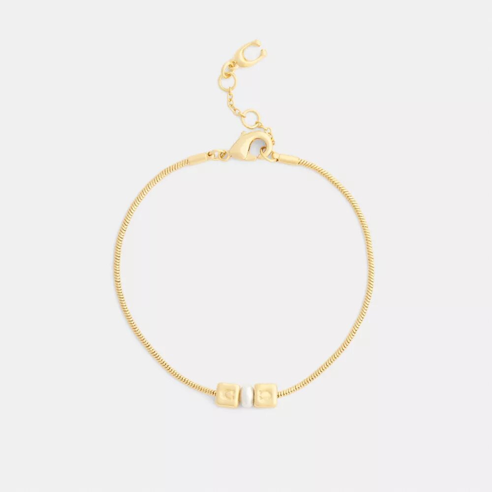 Bracciale con perla cubica a rondella