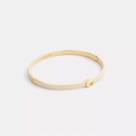Bracciale rigido sottile smaltato con chiusura a cerniera e firma del marchio