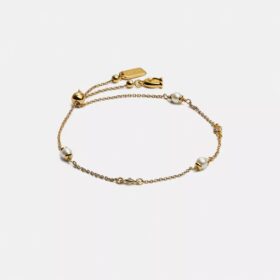 Bracciale scorrevole con perle a C scolpite