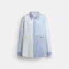 Camicia Oxford in patchwork di cotone riciclato