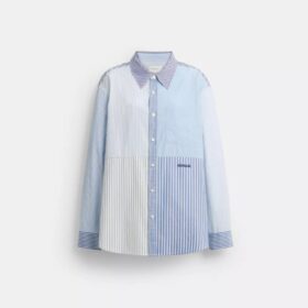 Camicia Oxford in patchwork di cotone riciclato