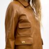 Cappotto svasato Turnlock in pelle con chiusura a girella