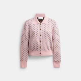 Cardigan con cuoricini rimpiccioliti