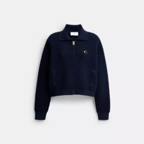 Cardigan con zip frontale