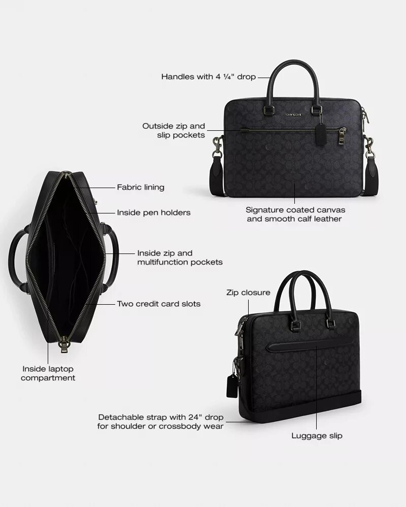 Cartella Ethan Slim in Signature Canvas