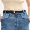 Cintura reversibile con fibbia a C scolpita, 25 mm